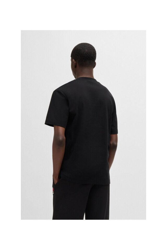 Erkek Kısa Kollu Çift Logolu Rahat Kesim Siyah T-Shirt 50521076-001 Siyah - S