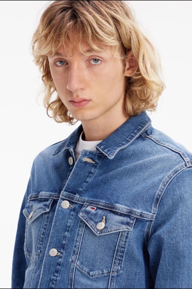 TH regular fit denim men's jacket  erkek   mavi kot ceket  dm0dm155891a5 mavi - M