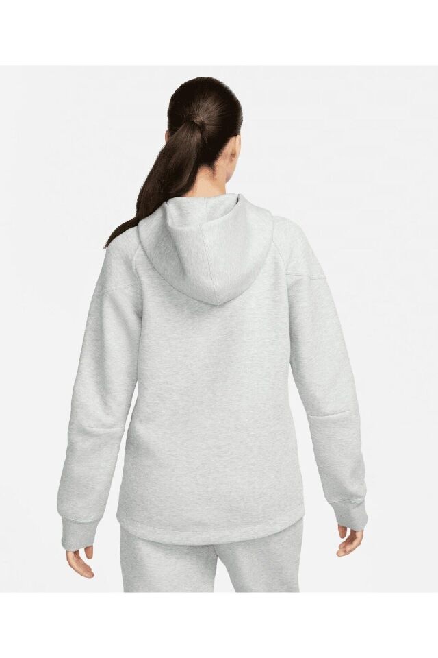 Nike Sportswear Tech Fleece Windrunner Siyah Kadın Fermuarlı Kapüşonlu Üst