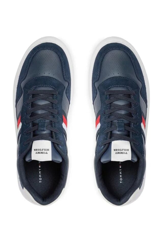 Erkek Marka Logolu Bağcıklı Kaydırmaz Tabanlı Günlük Lacivert Sneaker FM0FM04889-DW5