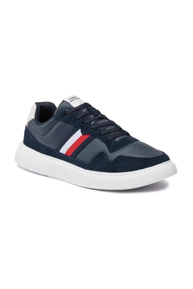 Erkek Marka Logolu Bağcıklı Kaydırmaz Tabanlı Günlük Lacivert Sneaker FM0FM04889-DW5