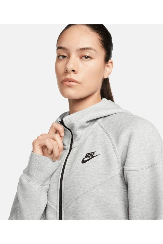 Nike Sportswear Tech Fleece Windrunner Siyah Kadın Fermuarlı Kapüşonlu Üst -063 - S