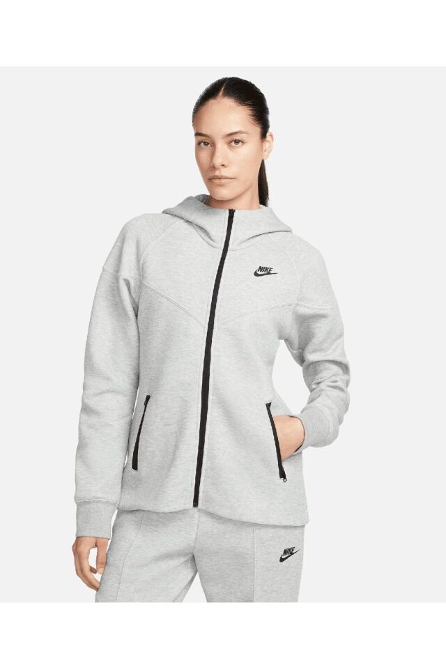 Nike Sportswear Tech Fleece Windrunner Siyah Kadın Fermuarlı Kapüşonlu Üst -063 - M