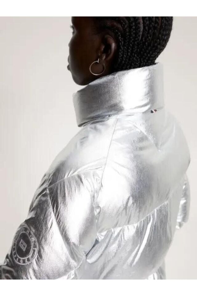 MODERN WAISTED METALLIC JACKET