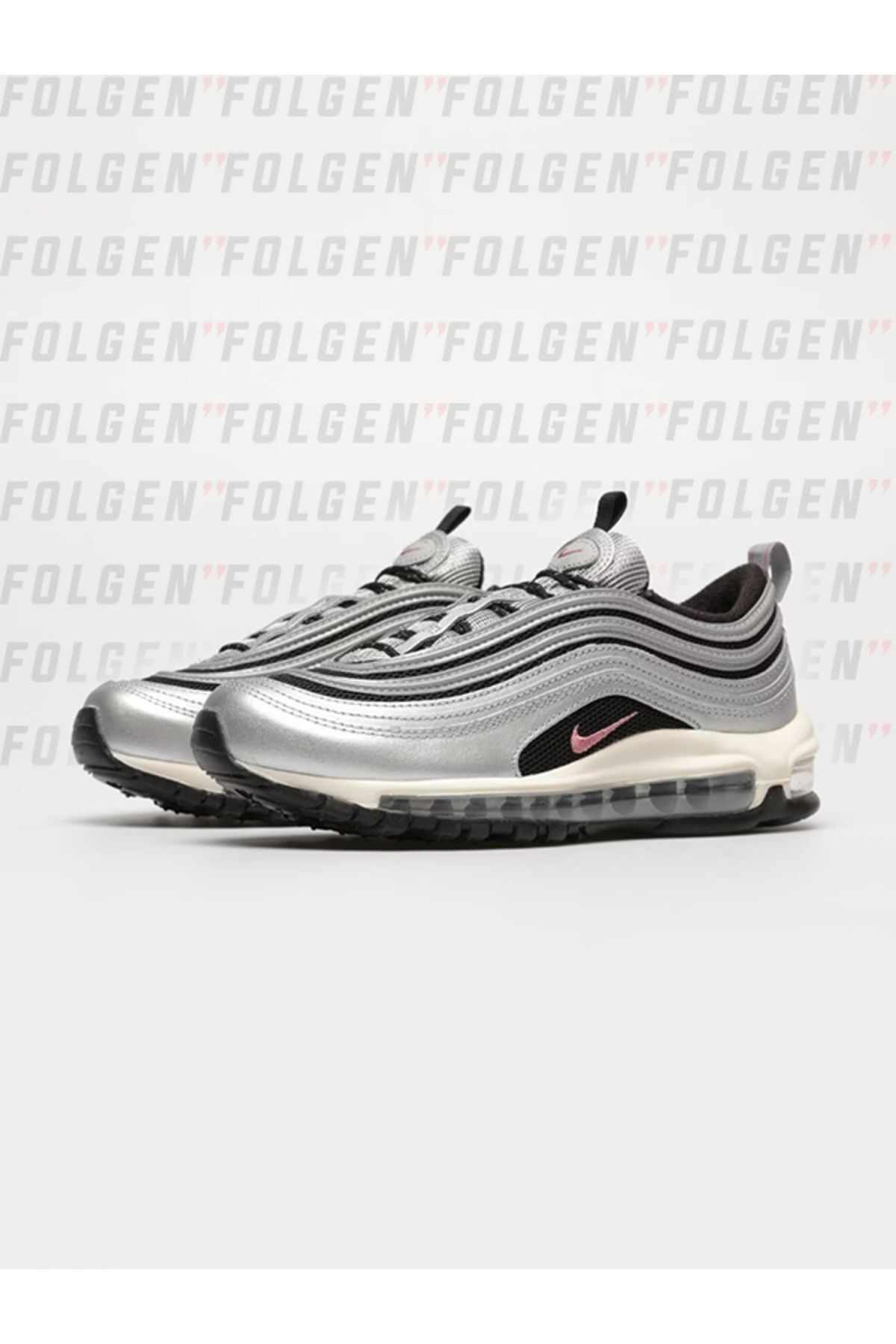 Air Max 97 Toggle Black Silver Pink Kadın Sneaker Günlük Spor Ayakkabı Gri - 36,5