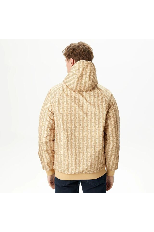 Erkek Kapüşonlu Monogram Çift Taraflı Sarı Bomber Ceket