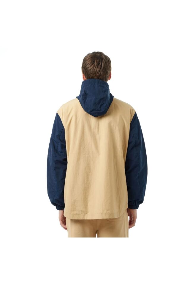 Erkek Bej Renk Kapüşonlu Uzun Kollu Sweatshirt