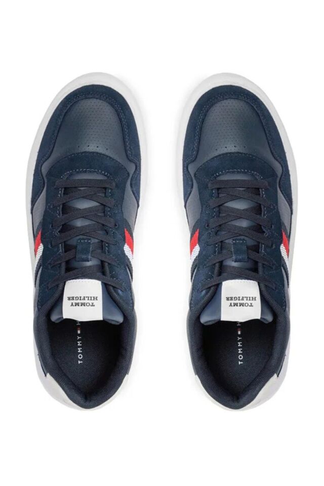 Erkek Marka Logolu Bağcıklı Kaydırmaz Tabanlı Günlük Lacivert Sneaker FM0FM04889-DW5 Lacivert - 42