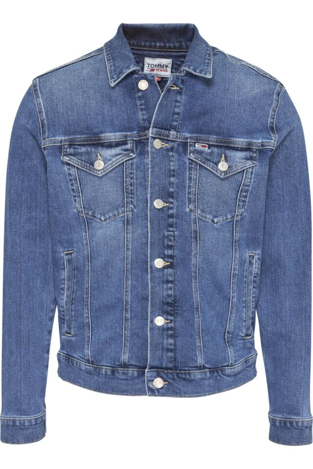 TH regular fit denim men's jacket  erkek   mavi kot ceket  dm0dm155891a5