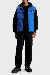 Logolu Suya Dayanıklı Dik Yaka Regular Fit Şişme Yelek Erkek YELEK J30J323473 C6X MAVİ - L