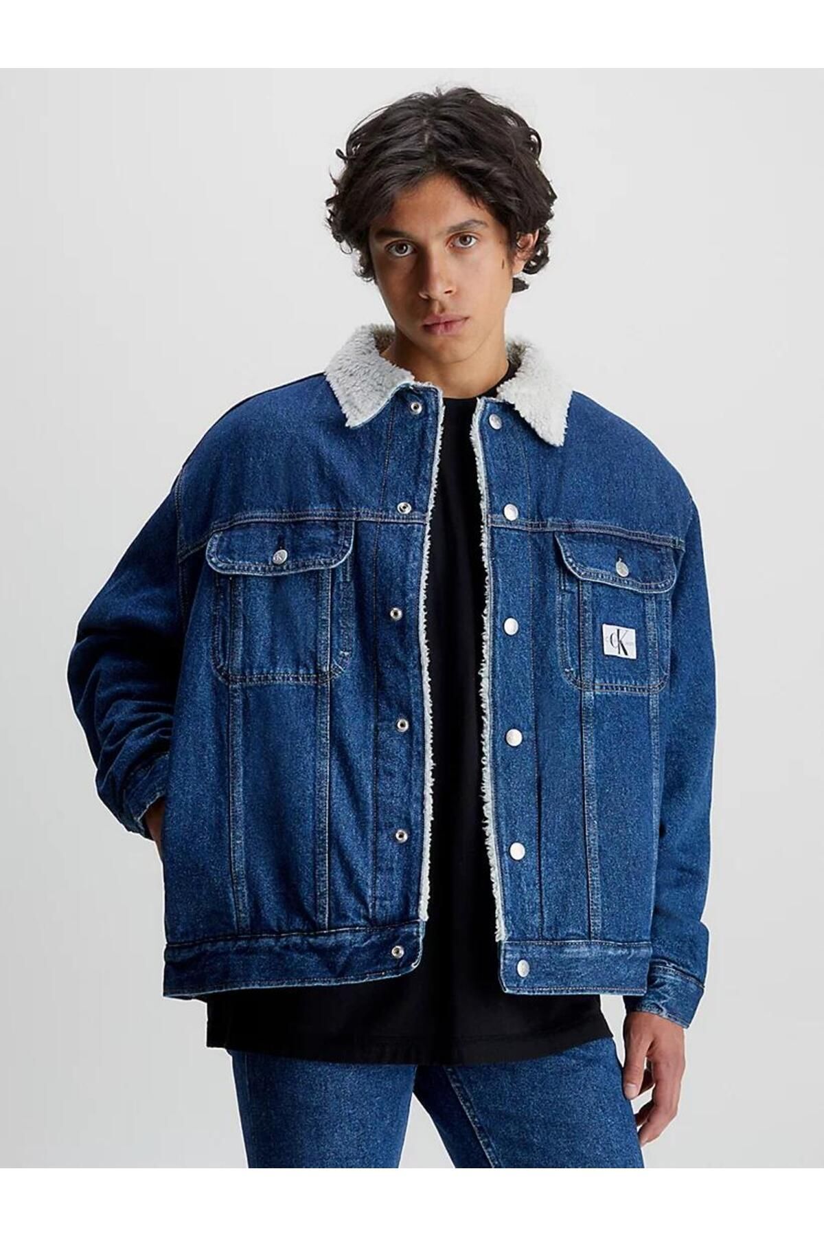 REGULAR 90'S SHERPA JACKET Mavi - L