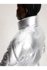 MODERN WAISTED METALLIC JACKET Koyu gri - L