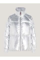 MODERN WAISTED METALLIC JACKET Koyu gri - M