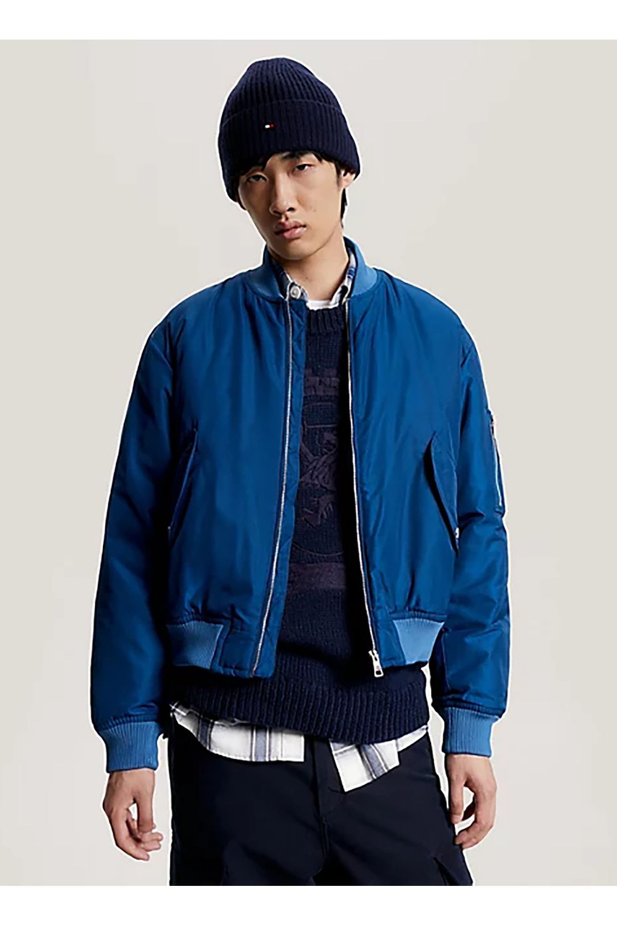 Slim Fit Mavi Erkek Ceket MW0MW32793C3J Mavi - L