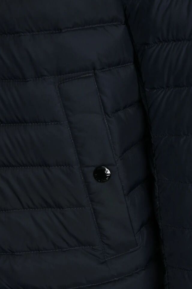 Packable Duck Down Feather Jacket Lacivert - M