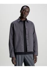 Modern Twill Overshirt Gri - M