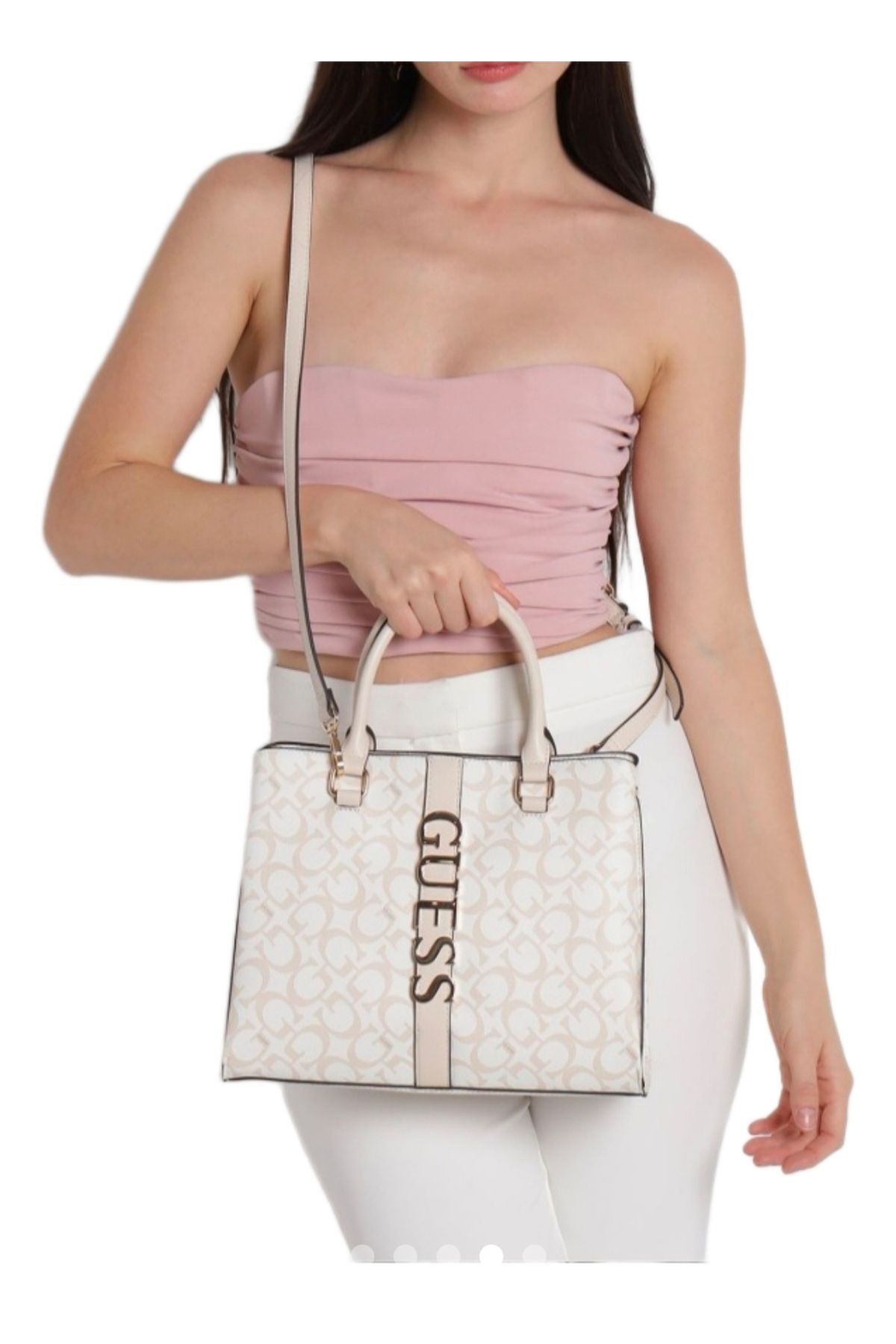 Women Garrick Satchel Handbag Stone - AA