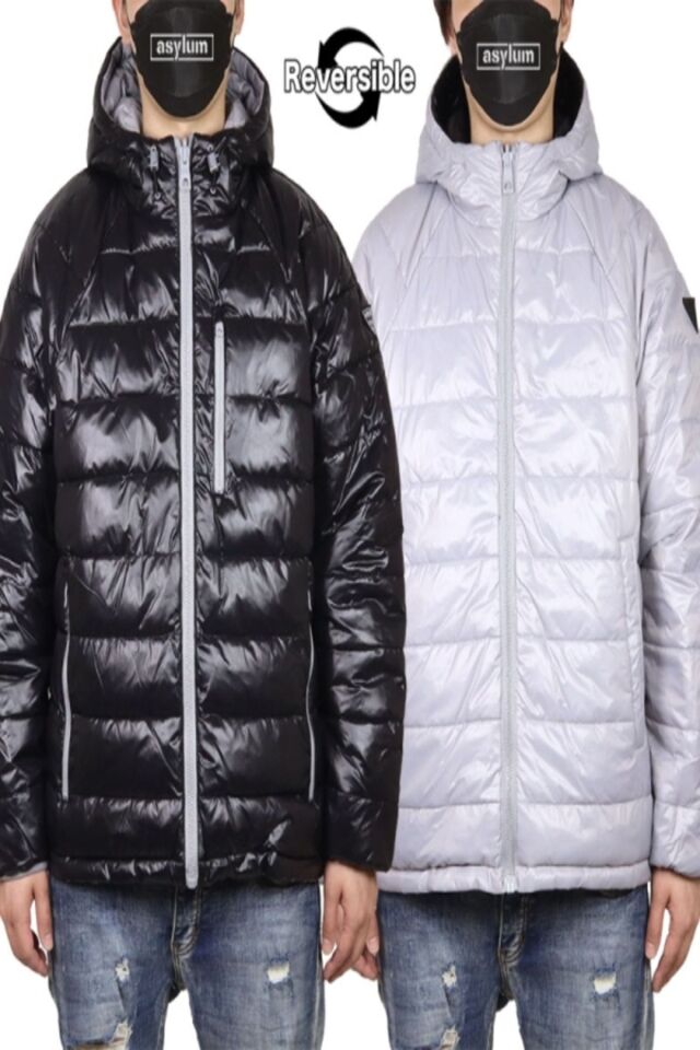 Limited Edition  Reversible Packable Jacket Siyah ve Gri - M