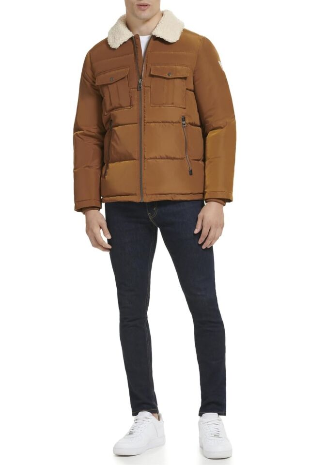 Sherpa Puffer Jacket Görseldeki renk - L