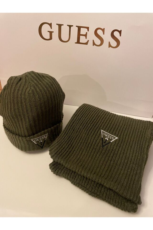 Erkek Atkı Bere Takımı Haki