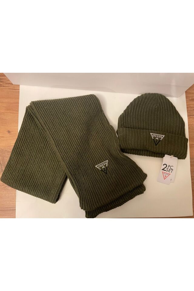 Erkek Atkı Bere Takımı Haki