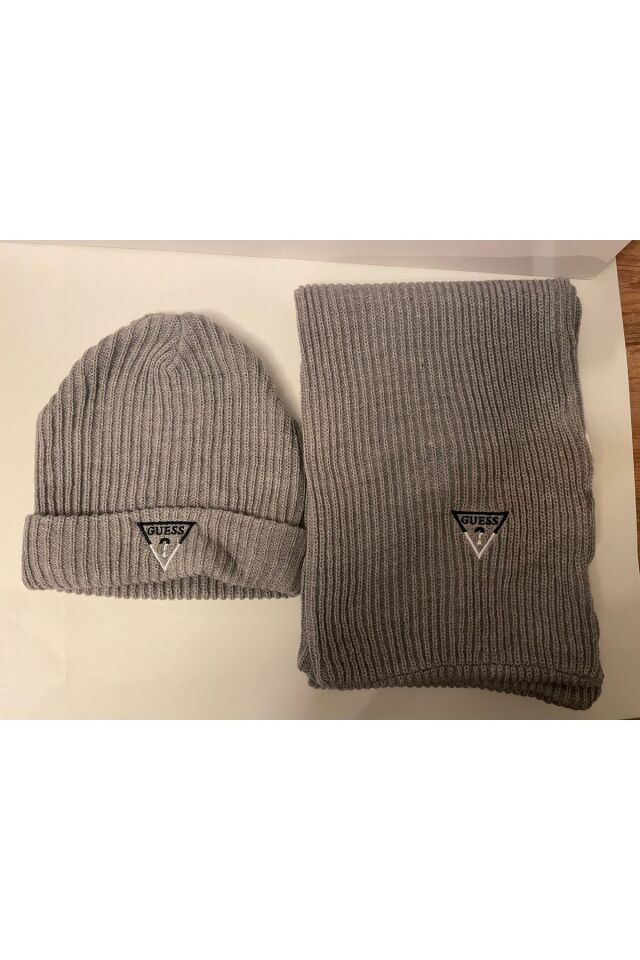 Erkek Atkı Bere Takımı Gri