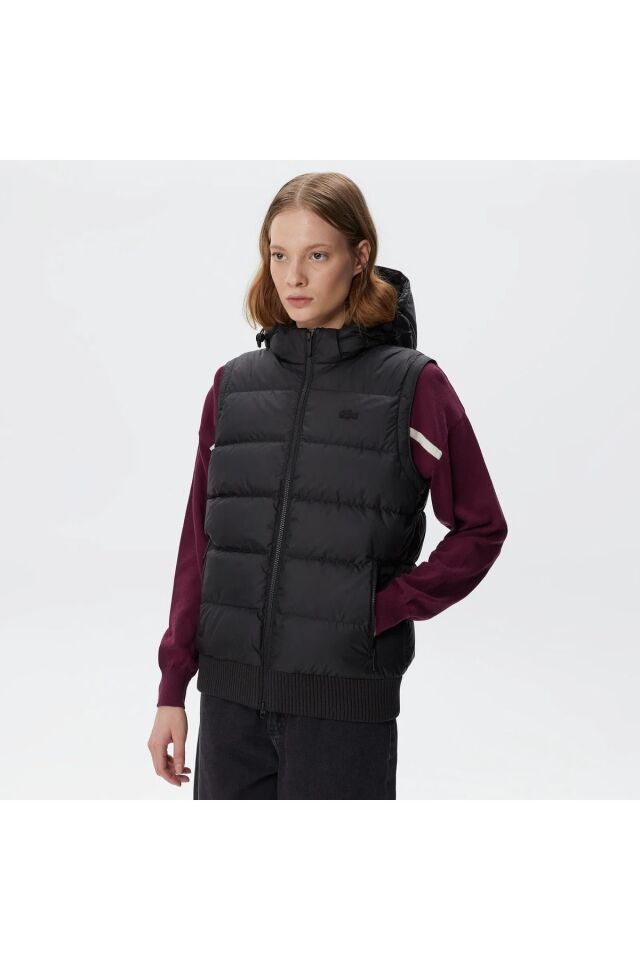 Kadın Kapüşonlu Kapitone Siyah Mont Siyah - S