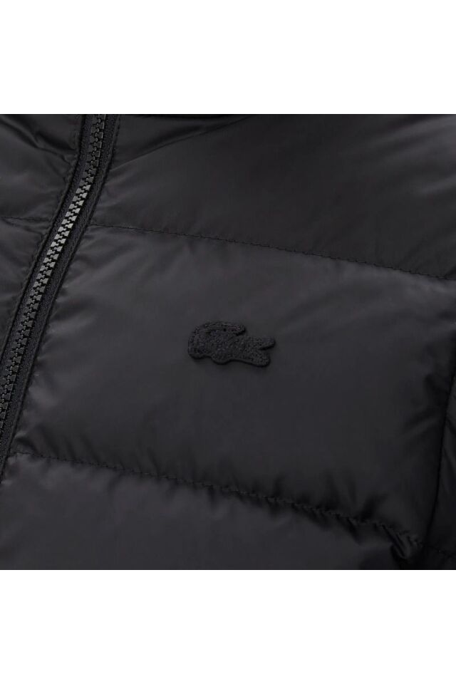 Kadın Kapüşonlu Kapitone Siyah Mont Siyah - S