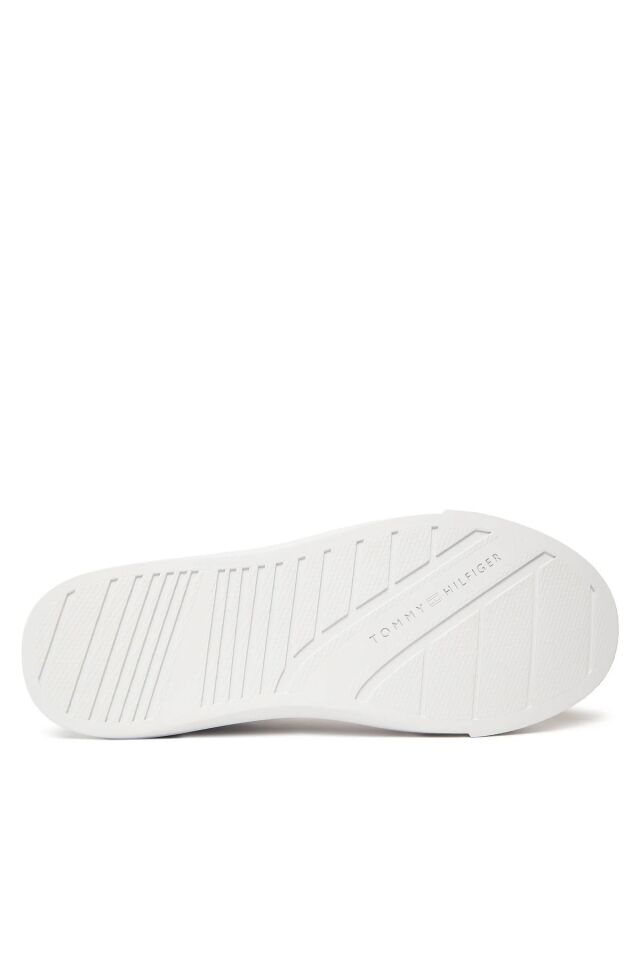 Mens Leather Cupsole Trainer Sneaker Beyaz - 42