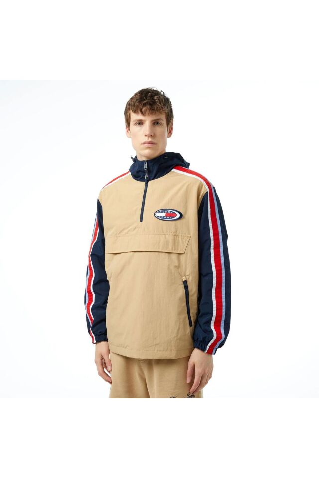 Erkek Bej Renk Kapüşonlu Uzun Kollu Sweatshirt Görseldeki renk - L