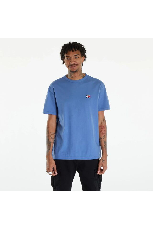 Logo yamalı  tişört, mavi 'WASHED BADGE' Mavi - S