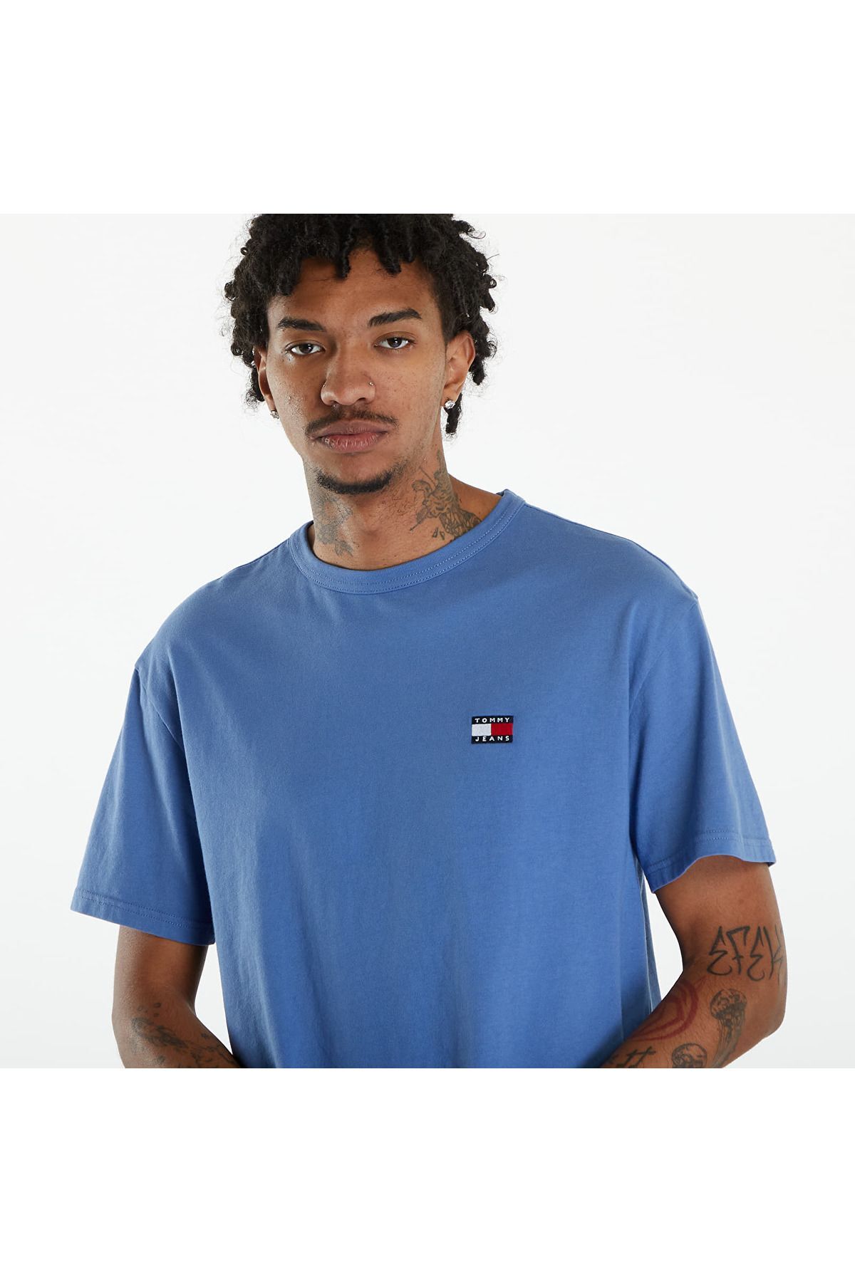 Logo yamalı  tişört, mavi 'WASHED BADGE' Mavi - M