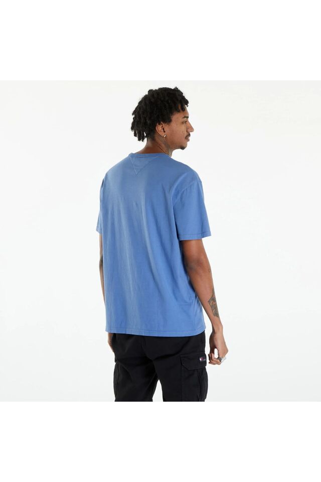 Logo yamalı  tişört, mavi 'WASHED BADGE' Mavi - M