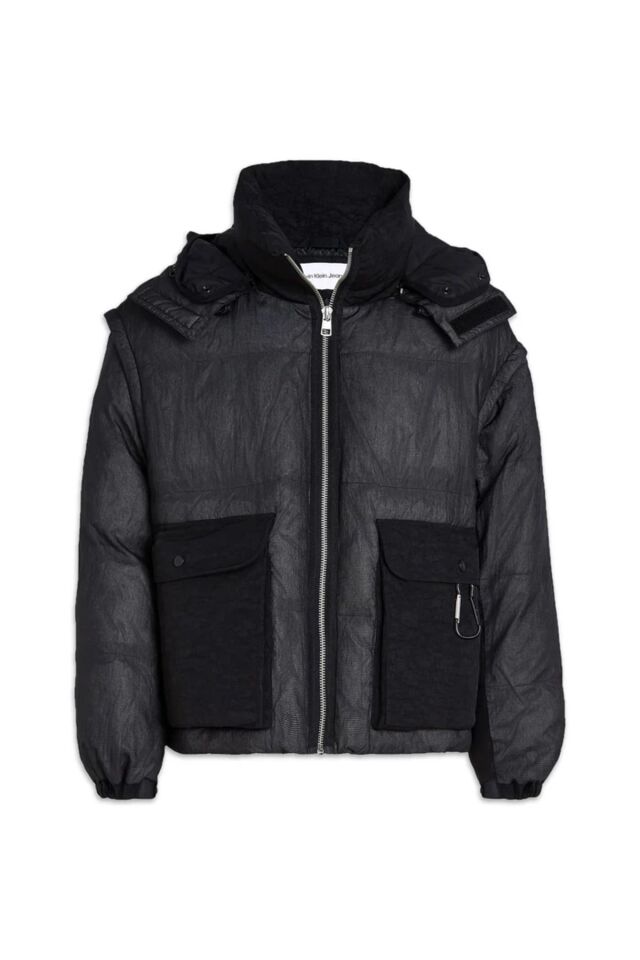 Erkek 2in 1 Puffer Mont antrasit - M