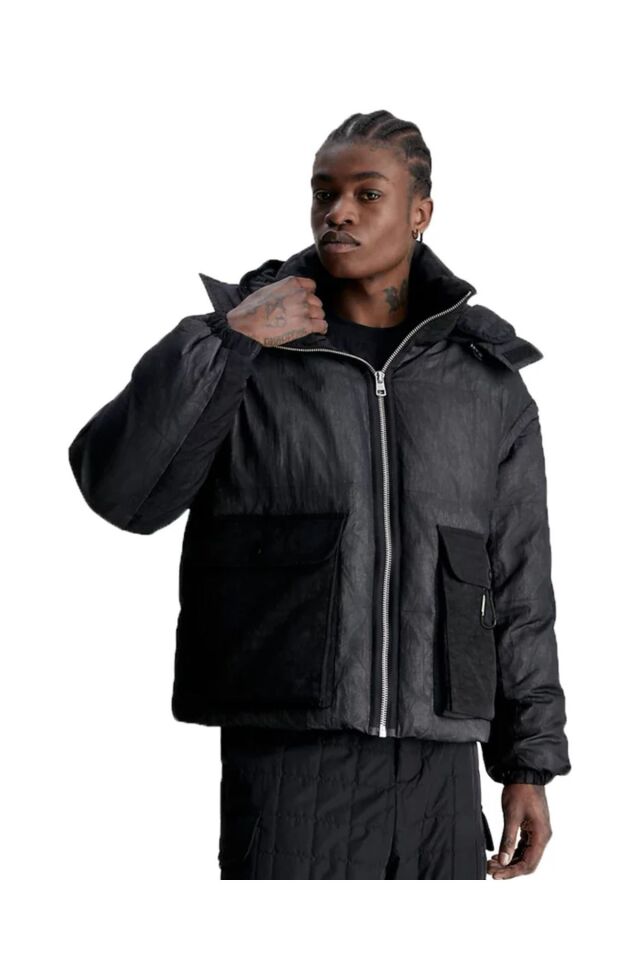 Erkek 2in 1 Puffer Mont antrasit - M