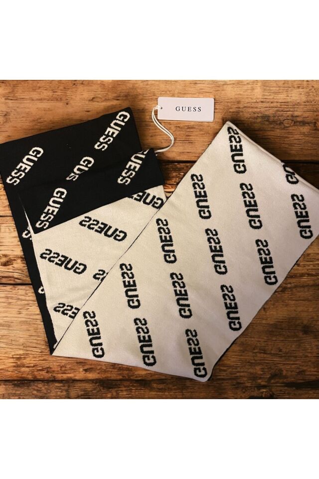 Atkı Çift taraflı siyah-beyaz - 180 x 25