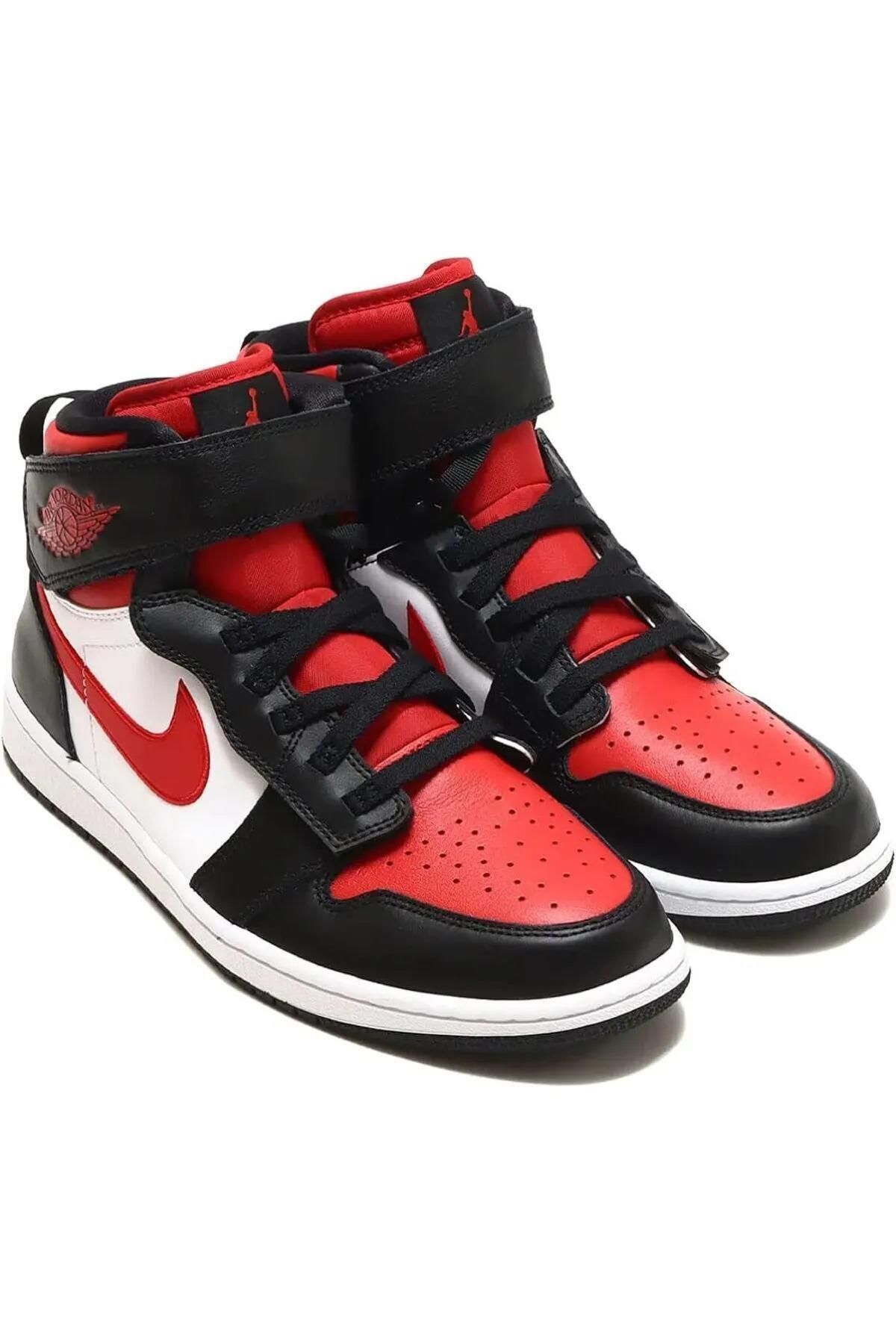 Air Jordan 1 Hi FlyEase Kadın Spor Ayakkabısı Kırmızı-Siyah - 37,5