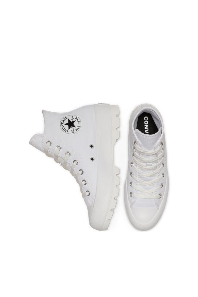 Chuck Taylor All Star Lugged Hi Kadın Beyaz Sneaker 102-Beyaz - 36
