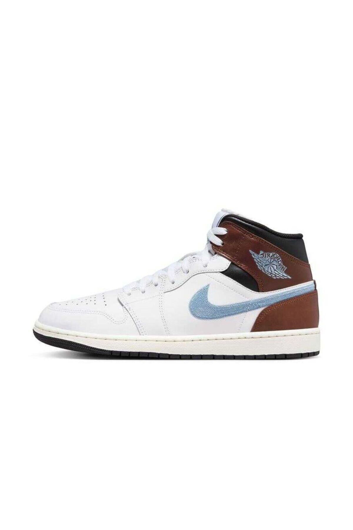 Air Jordan 1 Mid SE Erkek Basketbol Ayakkabısı FQ7831-142 BEYAZ-KAHVERENGİ - 44