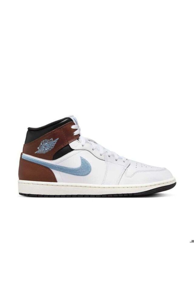 Air Jordan 1 Mid SE Erkek Basketbol Ayakkabısı FQ7831-142 BEYAZ-KAHVERENGİ - 46