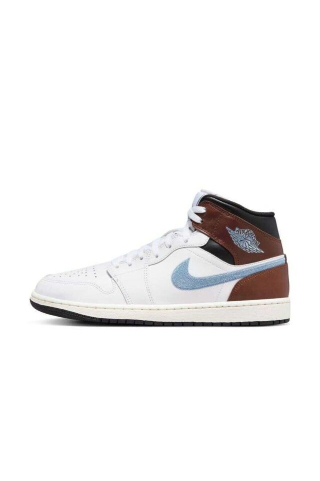 Air Jordan 1 Mid SE Erkek Basketbol Ayakkabısı FQ7831-142 BEYAZ-KAHVERENGİ - 45